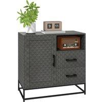 HOMCOM Sideboard with Adjustable Shelf, Freestanding Sideboard Storage Cabinet with Open Compartment and 2 Drawers, Grey