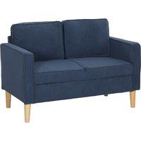 HOMCOM Small Two-Seater Corduroy Sofa - Blue