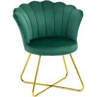 HOMCOM Velvet-Feel Lotus Petal Accent Chair - Green Aosom UK