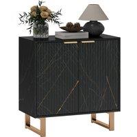 HOMCOM Elegant Storage Sideboard - Black/Gold-Tone