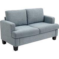 HOMCOM 2 Seater Sofa, 138 cm Loveseat Sofa with Removable Back Cushions, Chenille Fabric Small Couch Settee with S-springs for Living Room, Bedroom, Home Office, Light Grey