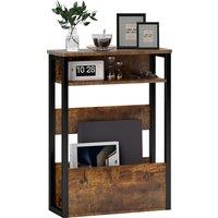 HOMCOM Industrial-Style Side Table - Black/Brown Aosom UK