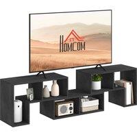 HOMCOM TV Stand for TVs up to 75 Inches, Free Combination TV Unit with Storage Shelves, Extendable Entertainment Centre for Living Room, Black
