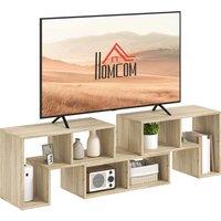 HOMCOM TV Stand for TVs up to 75 Inches, Free Combination TV Unit with Storage Shelves, Extendable Entertainment Centre for Living Room, Grey Oak