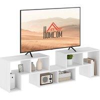 HOMCOM TV Stand for TVs up to 75 Inches, Free Combination TV Unit with Storage Shelves, Extendable Entertainment Centre for Living Room, White