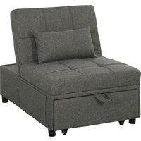 HOMCOM Four-In-One Single Sleeper Chair with Scratch-Resistant Treatment, Dark Grey Aosom UK