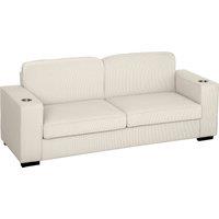 HOMCOM Modern Three Seater Sofa with Spring Cushion - Cream White