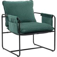HOMCOM Minimal Padded Accent Chair, with Pockets - Green