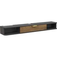 HOMCOM 140 cm Floating TV Stand with Storage - Charcoal Grey