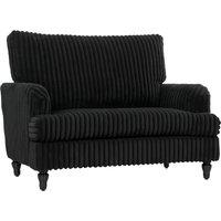 HOMCOM Corduroy Single Sofa Armchair, Modern Accent Chair with Stripes, Turned Legs and Wide Seat, Black