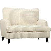 HOMCOM Corduroy Single Sofa Armchair, Modern Accent Chair with Stripes, Turned Legs and Wide Seat, Cream