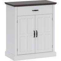 HOMCOM Farmhouse Sideboard with 3 cm Thick Top 2 Barn Doors - White