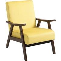 HOMCOM Nordic Accent Chair, Upholstered Velvet Armchair with Solid Wood Frame and Soft Thick Padded for Living Room, Bedroom, Champagne