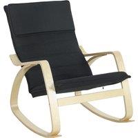 HOMCOM Lounge Chair, Comfortable Relax Rocking Chair with Headrest, 67W x 92D x 89H cm, Black