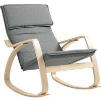 HOMCOM Comfortable Relax Rocking Chair, Upholstered Lounge Chair Recliner with High Back and Headrest for Living Room, Bedroom, Grey