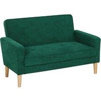 HOMCOM Two-Seater Velvet-Feel Sofa - Green