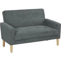 HOMCOM Two-Seater Velvet-Feel Sofa - Grey