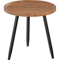 HOMCOM Modern Round Coffee Table with Steel Frame for Small Space, Sofa Beside, Living Room, Bedroom, Chestnut Wood Effect