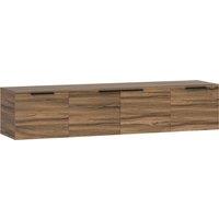 HOMCOM Floating TV Unit, 150 cm Wall Mounted TV Stand Cabinet with Shelves and Doors, Entertainment Media Console for Living Room, Bedroom, Rustic Brown