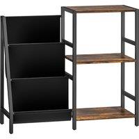 HOMCOM 3-Tier Record Player Stand, End Table for Living Room, Bedroom - Rustic Brown
