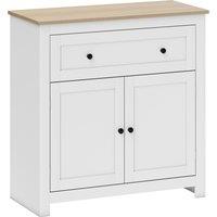 HOMCOM Sideboard Storage Cabinet, Morden Kitchen Cupboard with Adjustable Shelf, Drawer and Double Doors, Sideboard for Living Room, Dining Room, Hallway, White