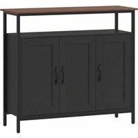 HOMCOM Industrial Kitchen Sideboard with Open Shelf, 2 Cabinets, Adjustable Shelves for Living Room, Dining Room, Black