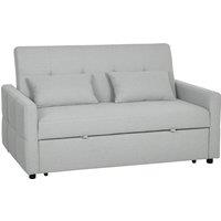 HOMCOM Three-Way Two-Seater Sofa Bed - Light Grey