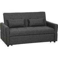 HOMCOM Three-Way Two-Seater Sofa Bed - Charcoal Grey