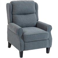 HOMCOM Recliner Armchair with Extended Leg Rest - Grey