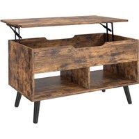 HOMCOM Lift Top Coffee Table with Hidden Storage Living Room Table Metal Legs 75 cm Rustic Brown