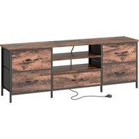 HOMCOM Multi-Storage Industrial TV Stand - Brown/Grey/Black