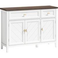 HOMCOM Modern Sideboard with 3 Doors, 2 Drawers and Adjustable Shelves, White