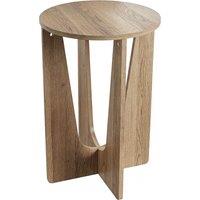 HOMCOM End Table Compact Round Side Table with Curved Legs in Coffee Wood Effect