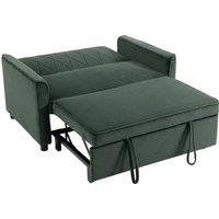 HOMCOM 2 Seater Sofa Bed, 3-in-1 Convertible Pull Out Sleeper Sofa with Clik-Clack Adjustable Backrest, Dark Green