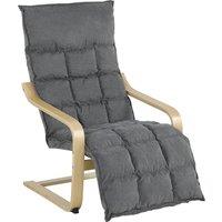 HOMCOM Modern Accent Chair, Leisure Lounge Chair Armchair with Footrest, Plush Cushion, Curved Legs and Arms, Grey