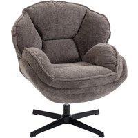 HOMCOM Modern Wingback Accent Chair, Velvet Armchair with Four-Star Base, S-Springs, 360 Swivel, Grey