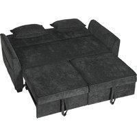 HOMCOM 2 Seater Sofa Bed, 4-in-1 L-Shaped Convertible Pull-Out Sleeper Sofa with Adjustable Backrest and Side Pockets, Black