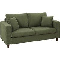 HOMCOM Loveseat Sofa with Wide Seat, Corduroy 2 Seater Couch with Deep Seat, Spring Cushion, Green