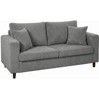 HOMCOM Loveseat Sofa with Wide Seat, Corduroy 2 Seater Couch with Deep Seat, Spring Cushion, Light Grey