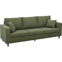 HOMCOM 3 Seater Sofa with Wide Seat, Corduroy Fabric Couch with Deep Seat, Spring Cushion, Green