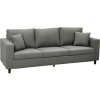HOMCOM 3 Seater Sofa with Wide Seat, Corduroy Fabric Couch with Deep Seat, Spring Cushion, Light Grey
