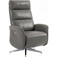 HOMCOM Power Recliner Chair, Swivel Electric Reclining Chair with Type C+USB, Recliner Armchair with Footrest, Dark Grey