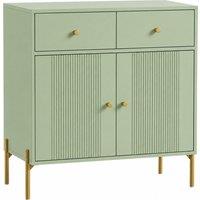 HOMCOM Modern Sideboard, Sideboard Storage Cabinet with 2 Drawers and Adjustable Shelf for Living Room, Light Green