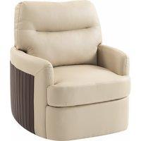 HOMCOM 360 Swivel Accent Chair, Modern Armchair with Thick Cushion, PU Leather Upholstered, Cream White