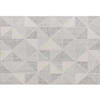 HOMCOM Modern Area Rug, Geometric Pattern Non-Slip Washable Rug, Soft Floor Carpet for Living Room, Bedroom, Dining Room, Home Office, 170 x 120 cm, Grey