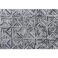 HOMCOM Modern Area Rug, Triangle Pattern Non-Slip Washable Rug, Chenille Floor Carpet for Living Room, Bedroom, Dining Room, Home Office, 170 x 120 cm, Black