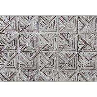HOMCOM Modern Area Rug, Triangle Pattern Non-Slip Washable Rug, Chenille Floor Carpet for Living Room, Bedroom, Dining Room, Home Office, 170 x 120 cm, Brown