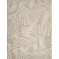 HOMCOM Modern Geometric Rug, Thick & Plush, Non-Slip, 160 x 120 cm Cream, Living Room/Bedroom/Office