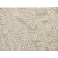 HOMCOM Modern Geometric Rug, Thick & Plush, Non-Slip, 200 x 140 cm Cream, Living Room/Bedroom/Office