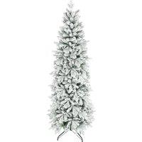 HOMCOM 7ft Flocked Artificial Christmas Tree